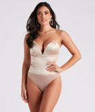 With fun and flirty details, Sultry Style Strapless Satin Bodysuit shows off your unique style for a trendy outfit for the summer season!