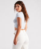 With fun and flirty details, Flaunt It Girl V-Neck Twist Crop Top shows off your unique style for a trendy outfit for the summer season!