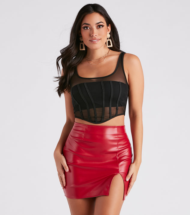 With fun and flirty details, Night Out Mood Sheer Bustier Top shows off your unique style for a trendy outfit for the summer season!