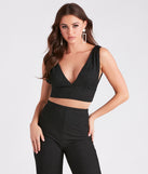 Two For The Show Texture Knit Crop Top