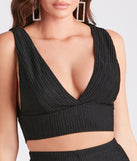 Two For The Show Texture Knit Crop Top