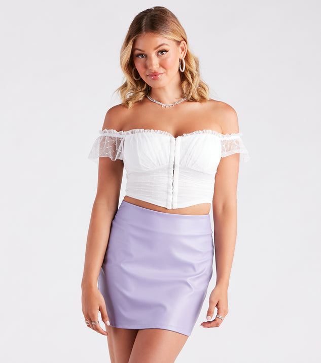 With fun and flirty details, Polka Dot Cutie Mesh Crop Bustier shows off your unique style for a trendy outfit for the summer season!