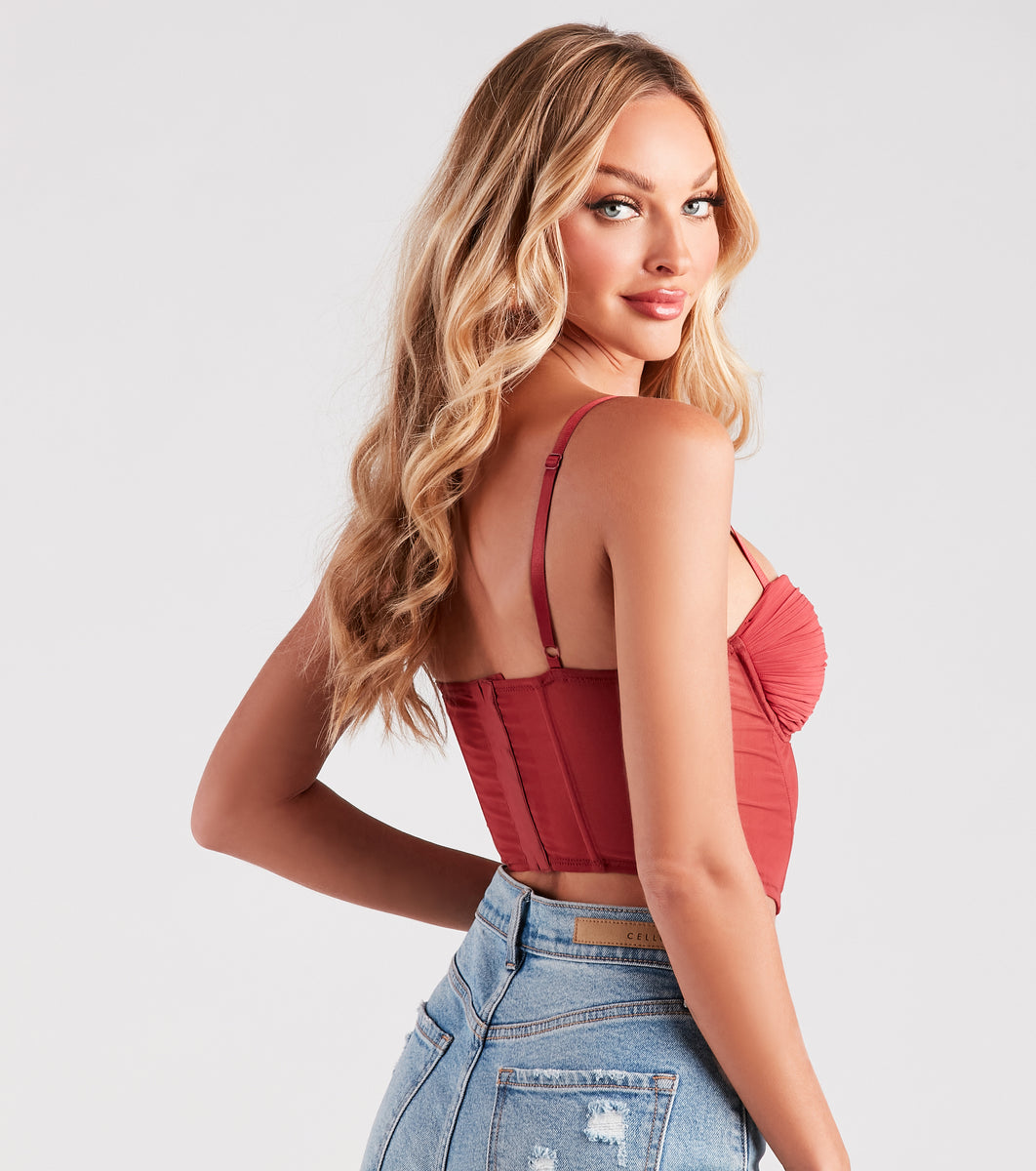 Sweet Affection Ruched Crop Bustier