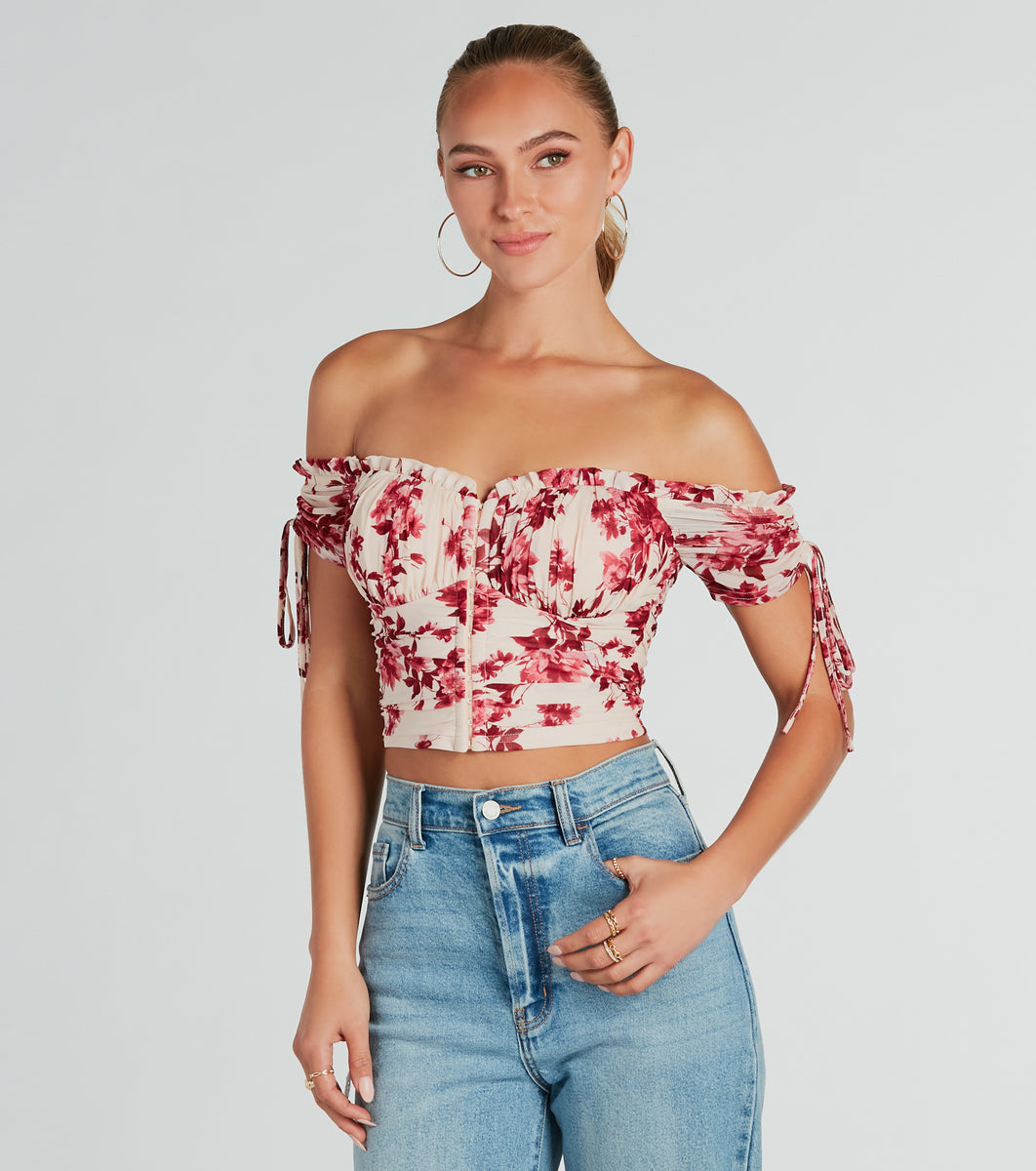 H&M Off-the-shoulder Corset-style Top
