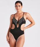 Fringed Out Rhinestone Faux Suede Bodysuit is a trendy pick to create 2023 concert outfits, festival dresses, outfits for raves, or to complete your best party outfits or clubwear!