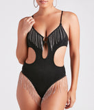 Fringed Out Rhinestone Faux Suede Bodysuit is a trendy pick to create 2023 concert outfits, festival dresses, outfits for raves, or to complete your best party outfits or clubwear!