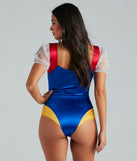 Back view of Enchanted Princess Puff Sleeve Satin Bodysuit from Windsor's 2023 Halloween Costume Collection.