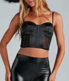 Spin Your Web Satin Mesh Bustier