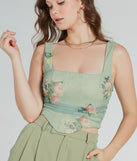 With fun and flirty details, the Blooming Beauty Floral Ruched Mesh Corset Top shows off your unique style for a trendy outfit for summer!