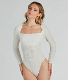 With fun and flirty details, the Revival Texture Knit Long Sleeve Bodysuit shows off your unique style for a trendy outfit for the summer or fall season!