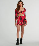 Your outfit will pop with the So Bold Long Sleeve Abstract Mesh Crop Top and with dazzling embellishments and elevated details this is the perfect going-out top to stand out at any event!