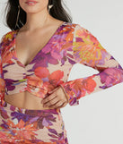 Whether fitted or flowy, the Bloom With A View V-Neck Floral Crop Top is a long-sleeve top that offers endless styling options as a layer or a standalone piece to elevate your outfit for the season.