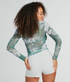 Your outfit will pop with the Fresh In Floral Long Sleeve Mesh Crop Top and with dazzling embellishments and elevated details this is the perfect going-out top to stand out at any event!