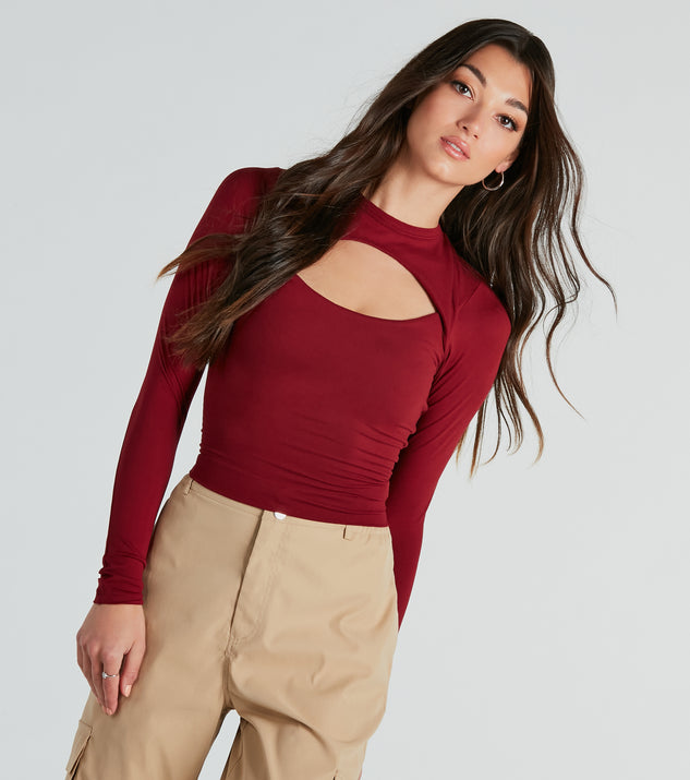 With fun and flirty details, the Cool-Girl Energy Cutout Long Sleeve Top shows off your unique style for a trendy outfit for the spring or summer season!