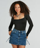 With fun and flirty details, the New Fave Square Neck Long Sleeve Bodysuit shows off your unique style for a trendy outfit for the summer or fall season!