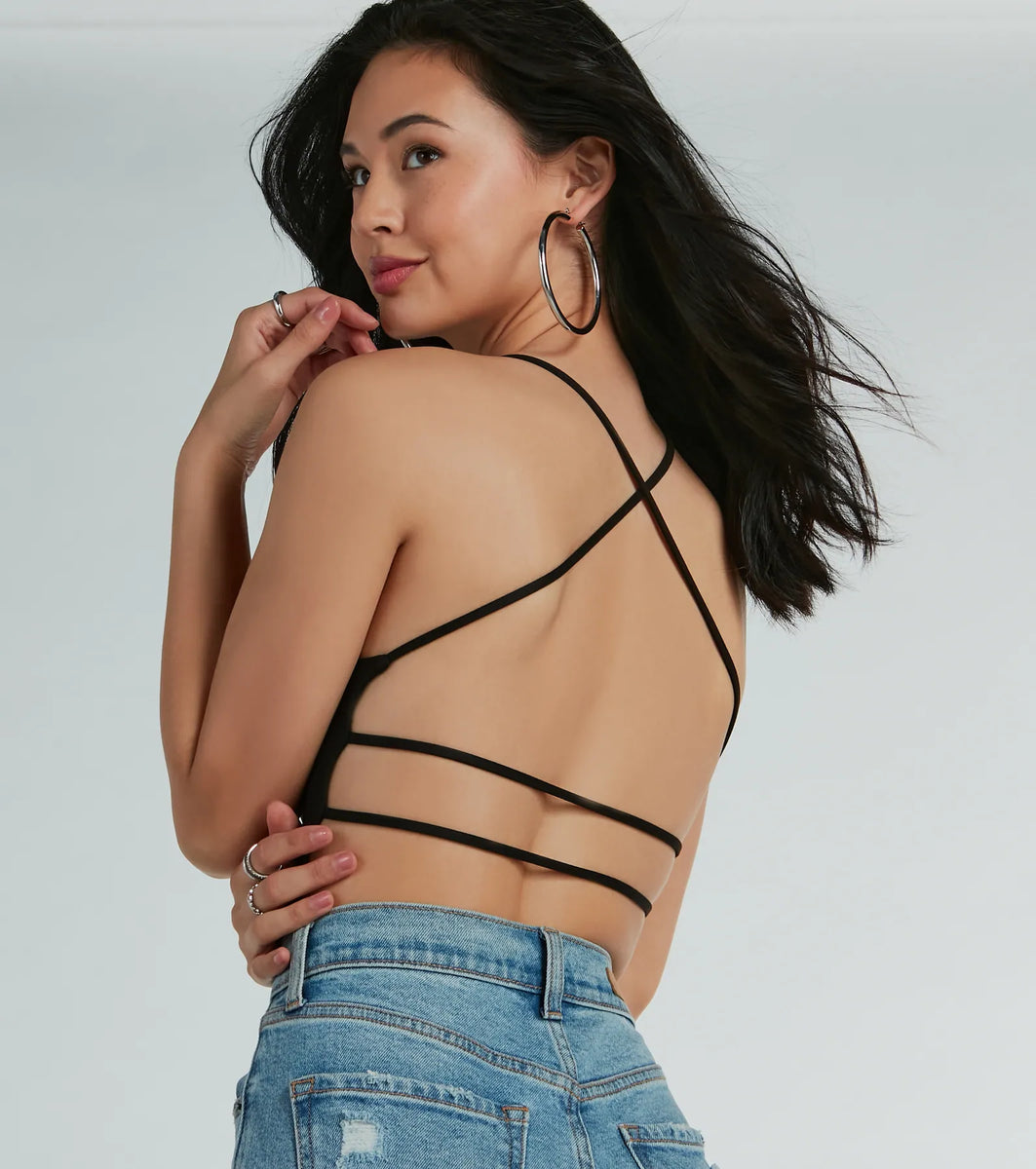 Night-Out Allure Strappy Back Knit Bodysuit