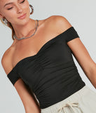 With fun and flirty details, the Ready To Go Off-The-Shoulder Bodysuit shows off your unique style for a trendy outfit for the spring or summer season!