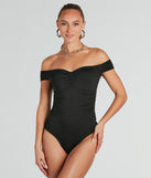 With fun and flirty details, the Ready To Go Off-The-Shoulder Bodysuit shows off your unique style for a trendy outfit for the spring or summer season!