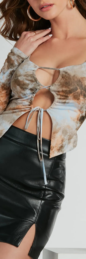 Your outfit will pop with the Getting Attention Abstract Print Mesh Crop Top and with dazzling embellishments and elevated details this is the perfect going-out top to stand out at any event!