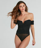 With fun and flirty details, the Bring The Allure Off-The-Shoulder Ruched Bodysuit shows off your unique style for a trendy outfit for the summer or fall season!