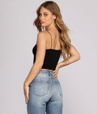 Bungee Basic Crop Top is a trendy pick to create 2023 concert outfits, festival dresses, outfits for raves, or to complete your best party outfits or clubwear!