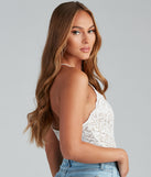 With fun and flirty details, Irresistible Lace Bodysuit shows off your unique style for a trendy outfit for the summer season!