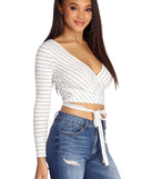 With fun and flirty details, Wrap On It Crop Top shows off your unique style for a trendy outfit for the summer season!