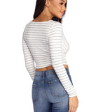 With fun and flirty details, Wrap On It Crop Top shows off your unique style for a trendy outfit for the summer season!