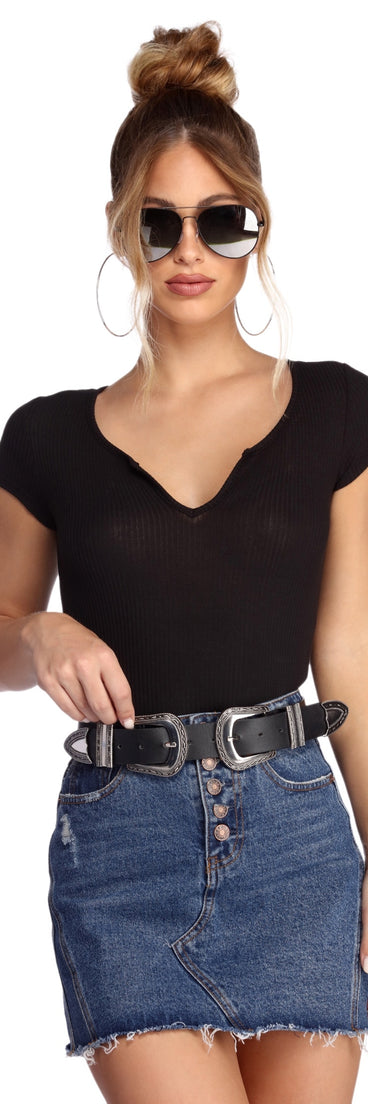 With fun and flirty details, Back To Basics Ribbed Top shows off your unique style for a trendy outfit for the summer season!