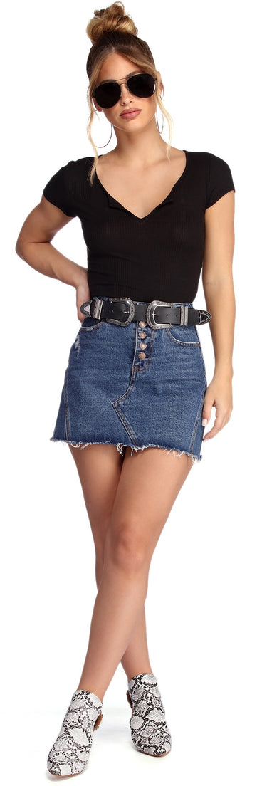 With fun and flirty details, Back To Basics Ribbed Top shows off your unique style for a trendy outfit for the summer season!