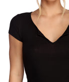 With fun and flirty details, Back To Basics Ribbed Top shows off your unique style for a trendy outfit for the summer season!