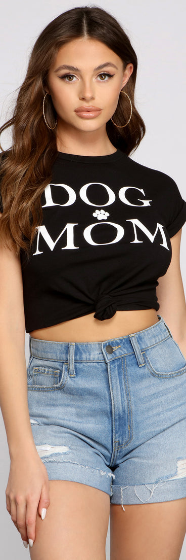 With fun and flirty details, Dog Mom Graphic Crop Tee shows off your unique style for a trendy outfit for the summer season!