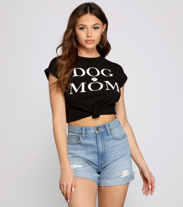 With fun and flirty details, Dog Mom Graphic Crop Tee shows off your unique style for a trendy outfit for the summer season!