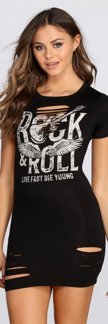 Rock N' Roll Vintage Tunic is a trendy pick to create 2023 festival outfits, festival dresses, outfits for concerts or raves, and complete your best party outfits!