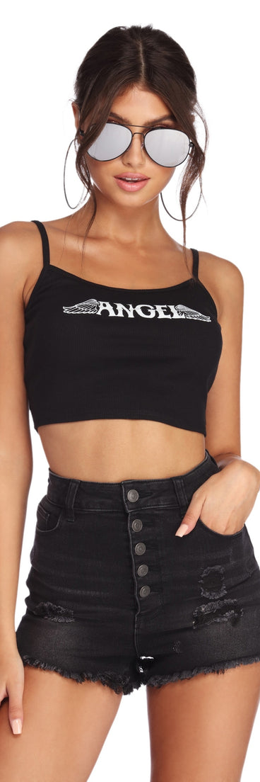 With fun and flirty details, Angel Wings Cropped Tank Top shows off your unique style for a trendy outfit for the summer season!