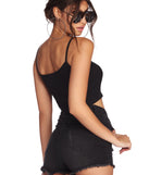 With fun and flirty details, Angel Wings Cropped Tank Top shows off your unique style for a trendy outfit for the summer season!