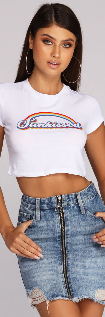 With fun and flirty details, Sunkissed Script Tee shows off your unique style for a trendy outfit for the summer season!