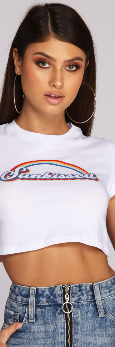 With fun and flirty details, Sunkissed Script Tee shows off your unique style for a trendy outfit for the summer season!