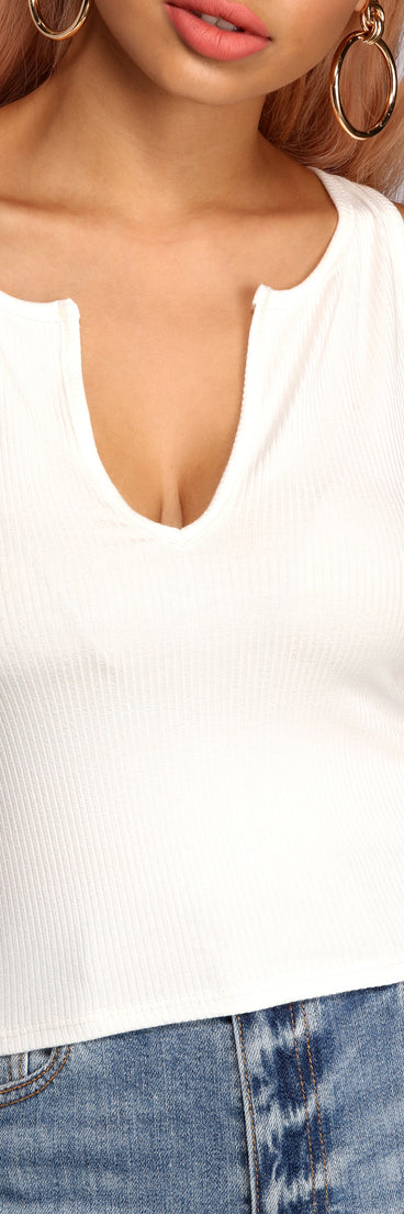 With fun and flirty details, Baseline Ribbed Cutout Tank shows off your unique style for a trendy outfit for the summer season!