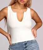 With fun and flirty details, Baseline Ribbed Cutout Tank shows off your unique style for a trendy outfit for the summer season!