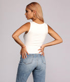 With fun and flirty details, Baseline Ribbed Cutout Tank shows off your unique style for a trendy outfit for the summer season!
