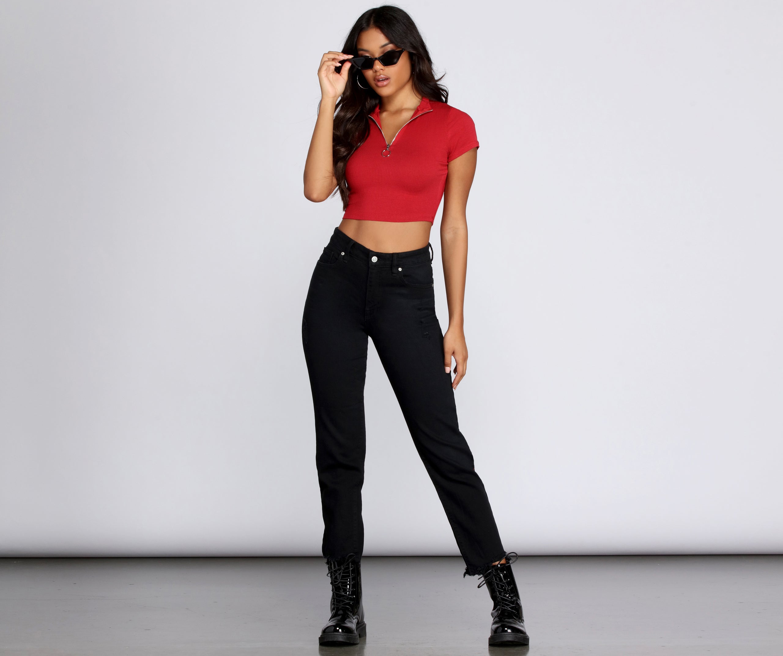 Stylish Zipped Crop Top | Windsor