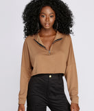 Zip Up Mock Neck Pullover