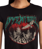 With fun and flirty details, Adventure Screen Cropped Tee shows off your unique style for a trendy outfit for the summer season!