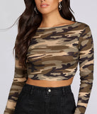 Camo Cutie Waffle Knit Top