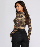 Camo Cutie Waffle Knit Top