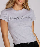 With fun and flirty details, Sweet But Psycho Graphic Tee shows off your unique style for a trendy outfit for the summer season!