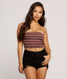 Parallel Lines Striped Tube Top