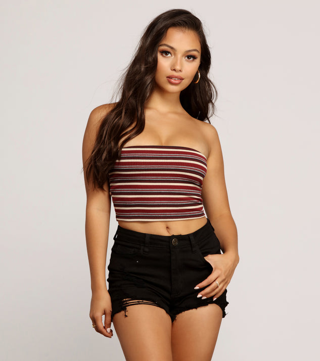 Parallel Lines Striped Tube Top