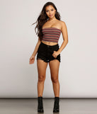 Parallel Lines Striped Tube Top